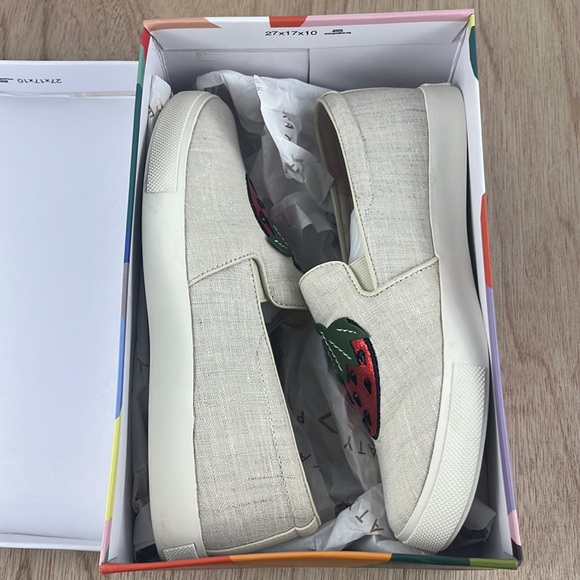 Katy Perry THE KERRY CANVAS Strawberry Slip On Shoe Women’s Size 6.5 Light Tan - Picture 5 of 9